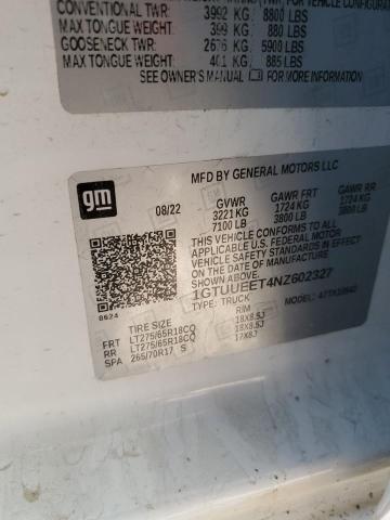2022 GMC SIERRA K15 - 1GTUUEET4NZ602327