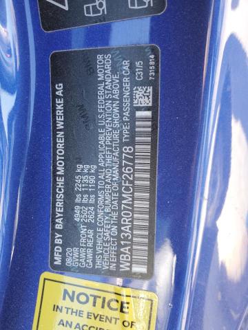 2021 BMW M440XI WBA13AR07MCF26778