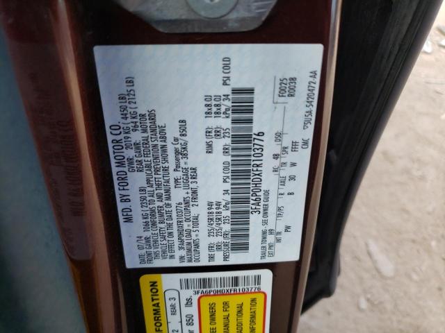 VIN 3FA6P0HDXFR103776 2015 FORD FUSION no.12