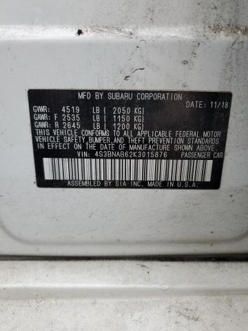 2019 SUBARU LEGACY 2.5 - 4S3BNAB62K3015876