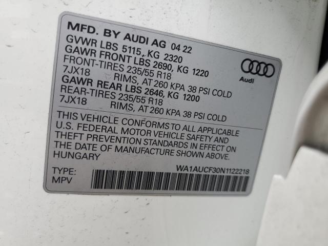 VIN WA1AUCF30N1122218 2022 AUDI Q3 no.13