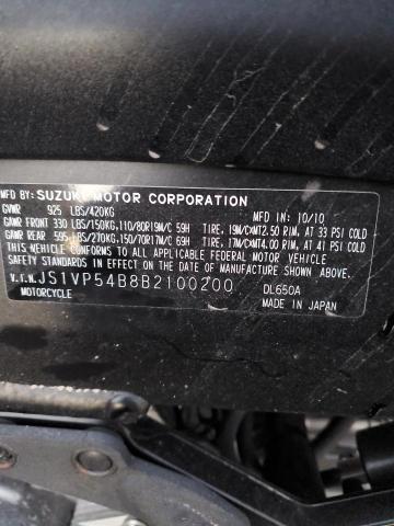 2011 SUZUKI DL650 A - JS1VP54B8B2100200