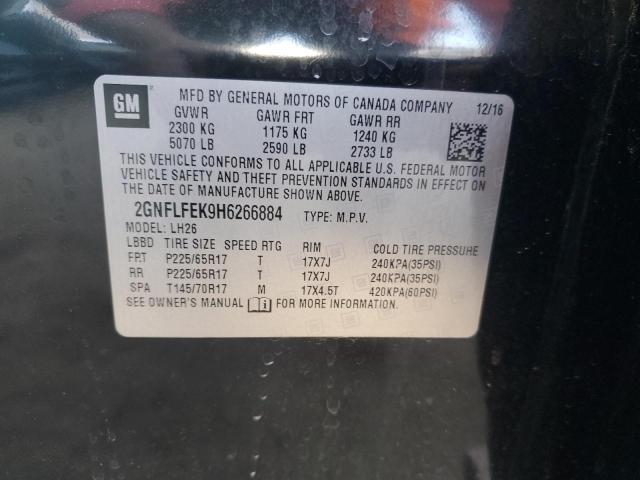 2017 CHEVROLET EQUINOX LT - 2GNFLFEK9H6266884