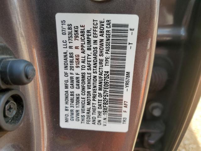 VIN 19XFB2F57FE097524 2015 Honda Civic, LX no.13