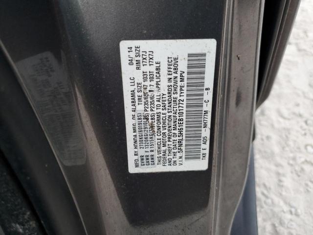 VIN 5FNRL5H61EB101772 2014 Honda Odyssey, Exl no.14