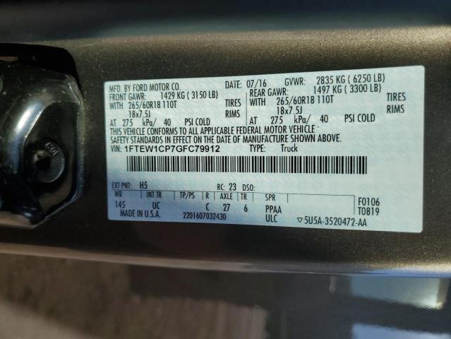 2016 FORD F150 SUPER - 1FTEW1CP7GFC79912