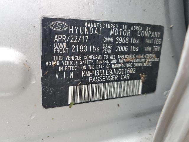 VIN KMHH35LE9JU011602 2018 Hyundai Elantra no.13