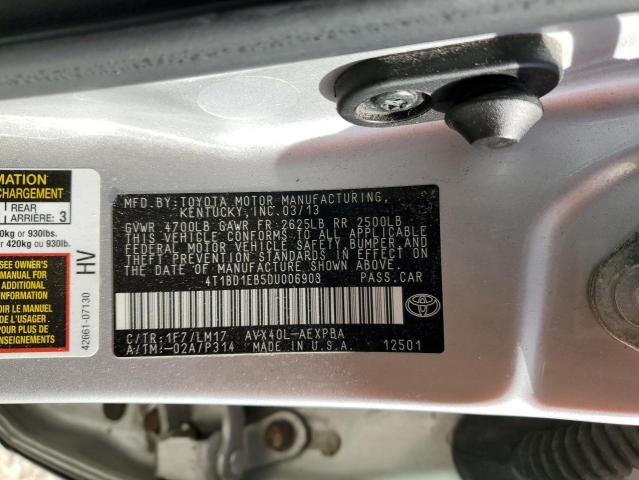 VIN 4T1BD1EB5DU006903 2013 Toyota Avalon, Hybrid no.12