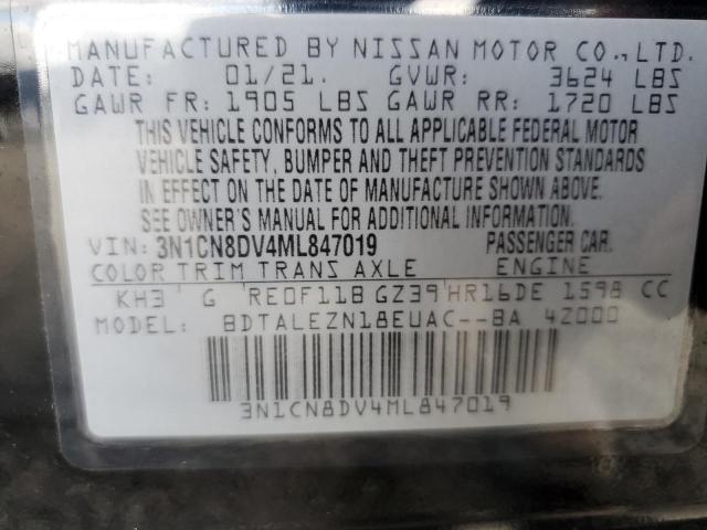 VIN 3N1CN8DV4ML847019 2021 Nissan Versa, S no.13