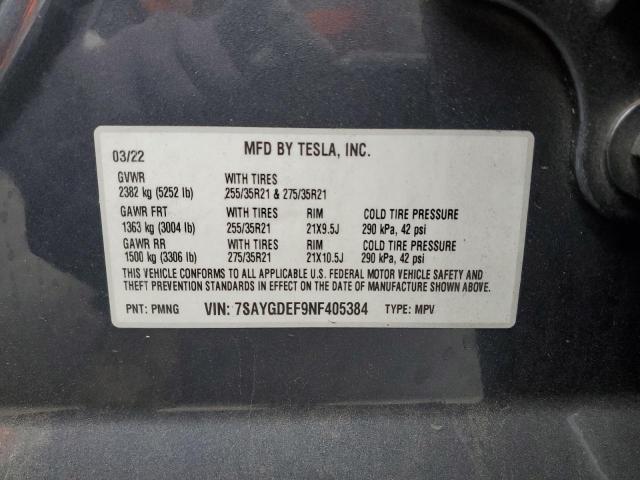 2022 TESLA MODEL Y - 7SAYGDEF9NF405384