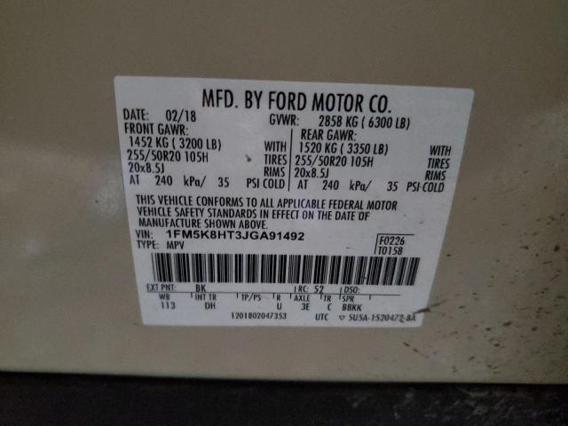 VIN 1FM5K8HT3JGA91492 2018 FORD EXPLORER no.13