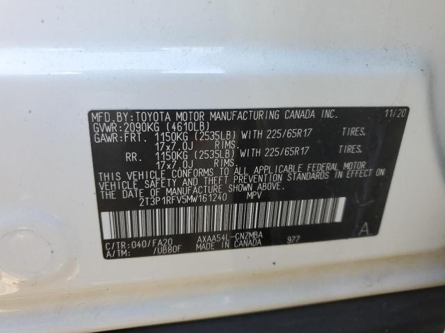 VIN 2T3P1RFV5MW161240 2021 TOYOTA RAV4 no.13