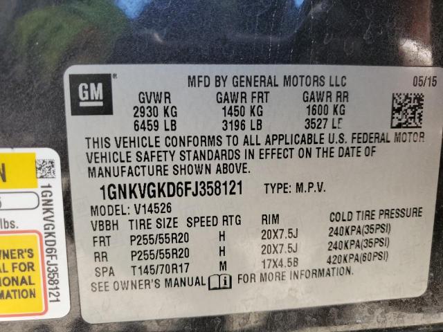 VIN 1GNKVGKD6FJ358121 2015 CHEVROLET TRAVERSE no.13