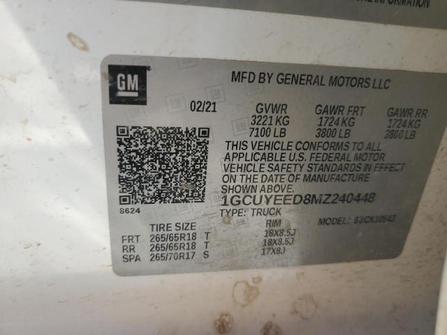 VIN 1GCUYEED8MZ240448 2021 Chevrolet Silverado, K15... no.13