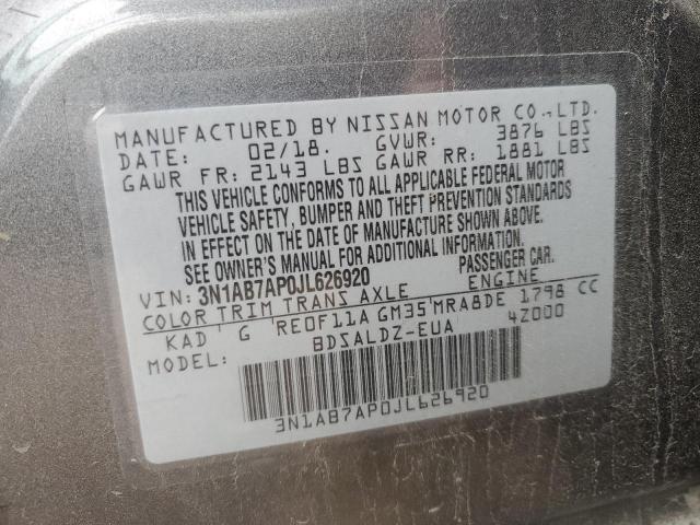 VIN 3N1AB7AP0JL626920 2018 NISSAN SENTRA no.12