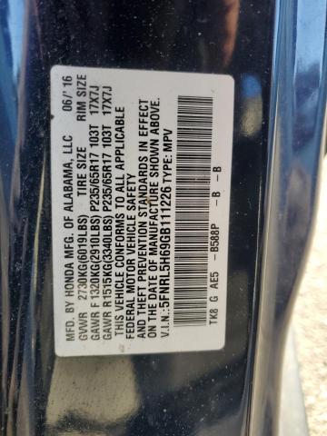 VIN 5FNRL5H69GB111226 2016 Honda Odyssey, Exl no.13