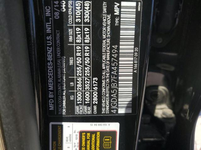 2015 MERCEDES-BENZ ML 350 - 4JGDA5JB7FA457494