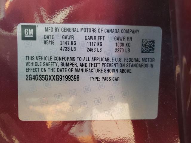 2016 BUICK REGAL PREM 2G4GS5GXXG9199398