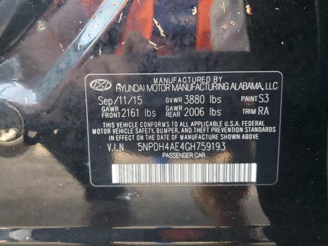 VIN 5NPDH4AE4GH759193 2016 Hyundai Elantra, SE no.13