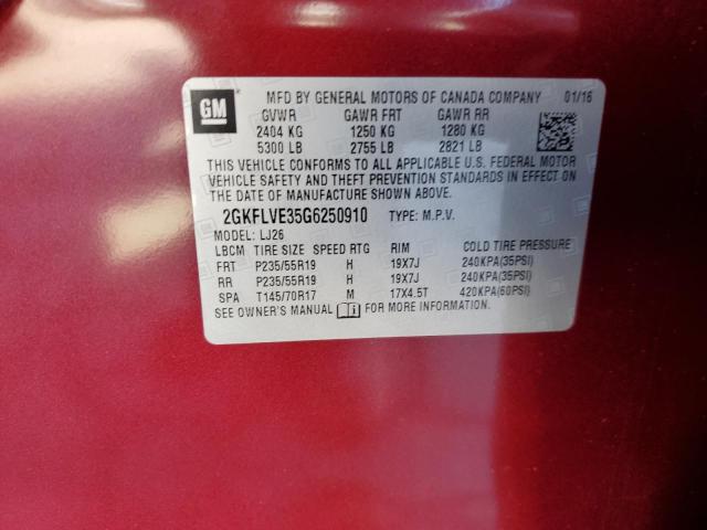 2016 GMC TERRAIN DE - 2GKFLVE35G6250910