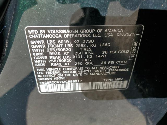 2021 VOLKSWAGEN ATLAS SEL - 1V2BR2CA7MC588917