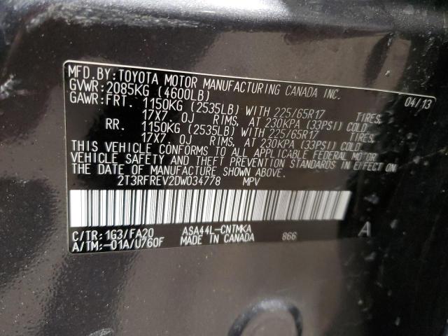 VIN 2T3RFREV2DW034778 2013 Toyota RAV4, Xle no.13