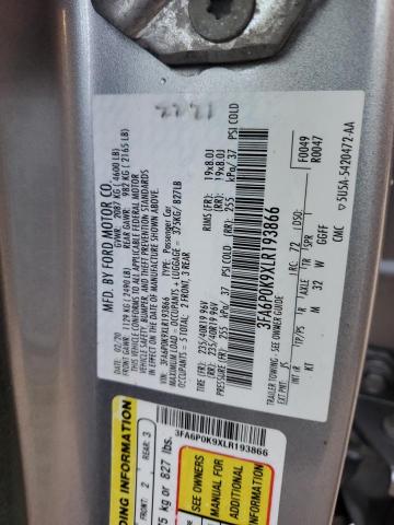 VIN 3FA6P0K9XLR193866 2020 Ford Fusion, Titanium no.13