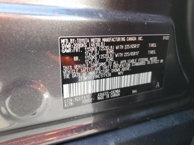 VIN 2T3W1RFV9NC177438 2022 Toyota RAV4, Xle no.14