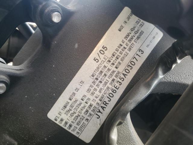 2005 YAMAHA YZFR6 L JYARJ06E35A030713