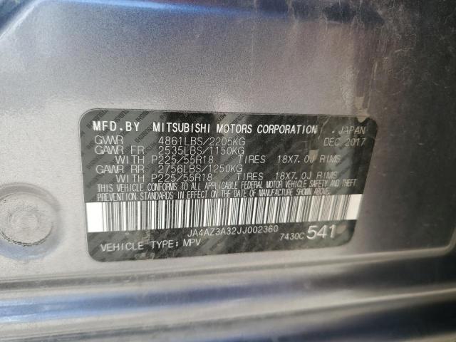 2018 MITSUBISHI OUTLANDER - JA4AZ3A32JJ002360