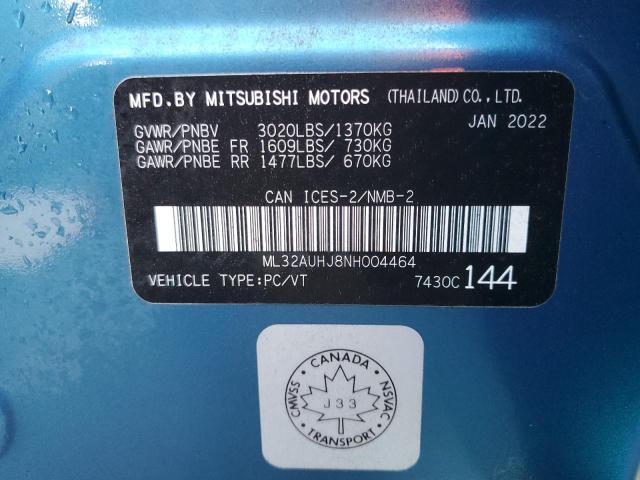 2022 MITSUBISHI MIRAGE ES - ML32AUHJ8NH004464