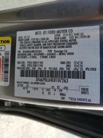 VIN 3FA6P0LU4ER107263 2014 Ford Fusion, Se Hybrid no.12