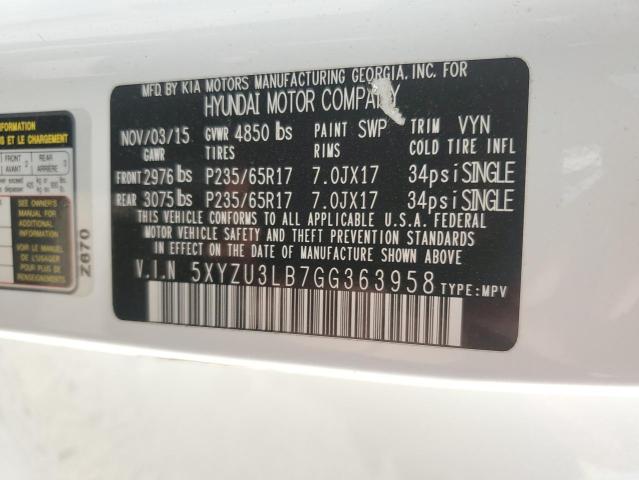 2016 HYUNDAI SANTA FE S - 5XYZU3LB7GG363958