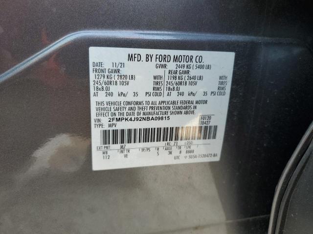 2022 FORD EDGE SEL - 2FMPK4J92NBA09815
