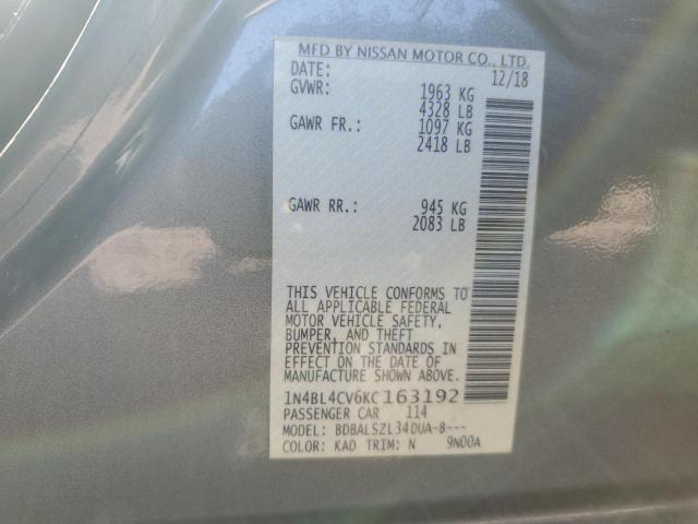 2019 NISSAN ALTIMA SR - 1N4BL4CV6KC163192