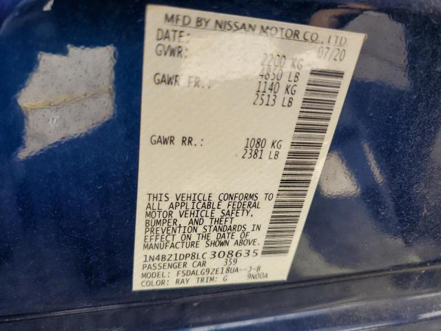 2020 NISSAN LEAF SL PL - 1N4BZ1DP8LC308635