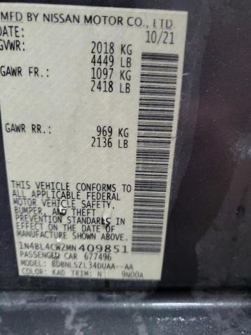2021 NISSAN ALTIMA SR - 1N4BL4CW2MN409851