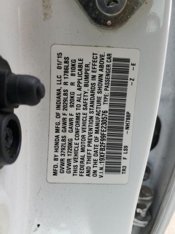 VIN 19XFB2F99FE230576 2015 Honda Civic, Exl no.12