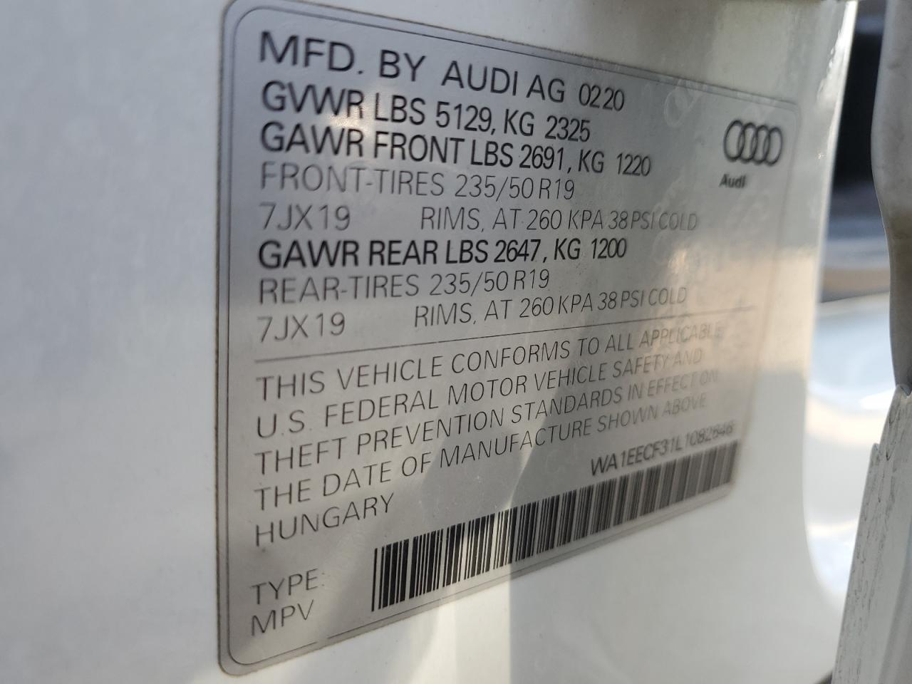 Lot #3031288714 2020 AUDI Q3 PREMIUM