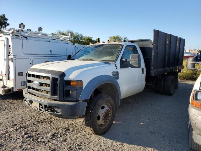 FORD F450 SUPER 2008 white chassis gas 1FD4F46Y78EB78292 photo #1