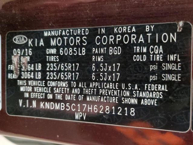 2017 KIA SEDONA LX - KNDMB5C17H6281218