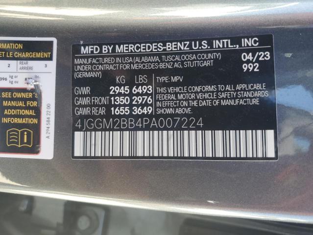 VIN 4JGGM2BB4PA007224 2023 MERCEDES-BENZ EQE SUV 35 no.14