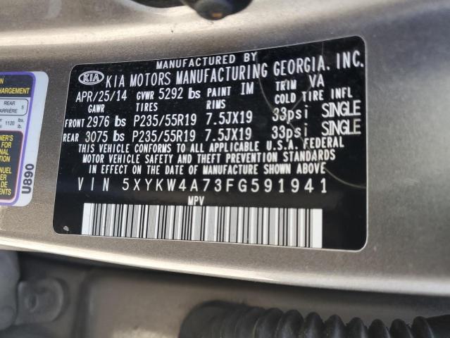 2015 KIA SORENTO SX - 5XYKW4A73FG591941