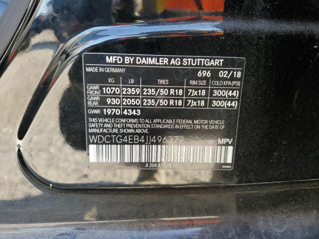 VIN WDCTG4EB4JJ496372 2018 MERCEDES-BENZ GLA-CLASS no.12