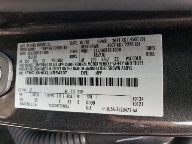 2020 FORD ESCAPE SEL - 1FMCU9H6XLUB54397