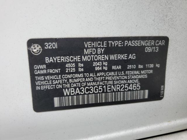 VIN WBA3C3G51ENR25465 2014 BMW 3 SERIES no.12