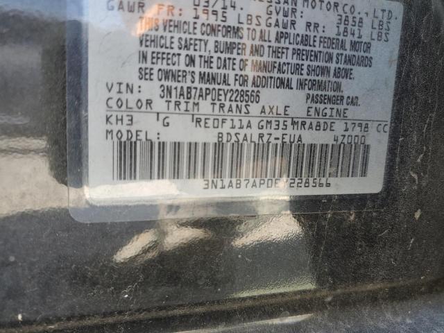 VIN 3N1AB7AP0EY228566 2014 Nissan Sentra, S no.12