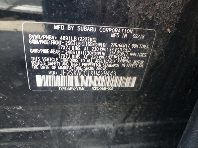 2019 SUBARU FORESTER JF2SKACC1KH429443