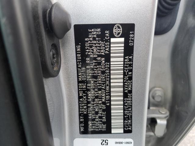 VIN 4T1B11HK3KU258702 2019 Toyota Camry, L no.12