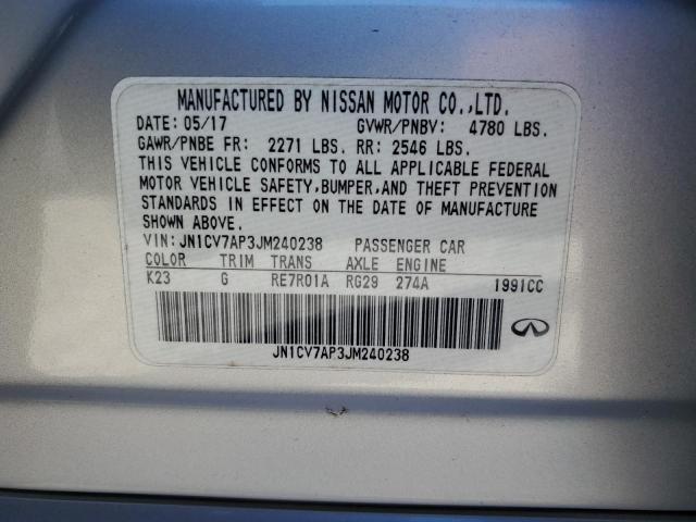 2018 INFINITI Q50 PURE - JN1CV7AP3JM240238